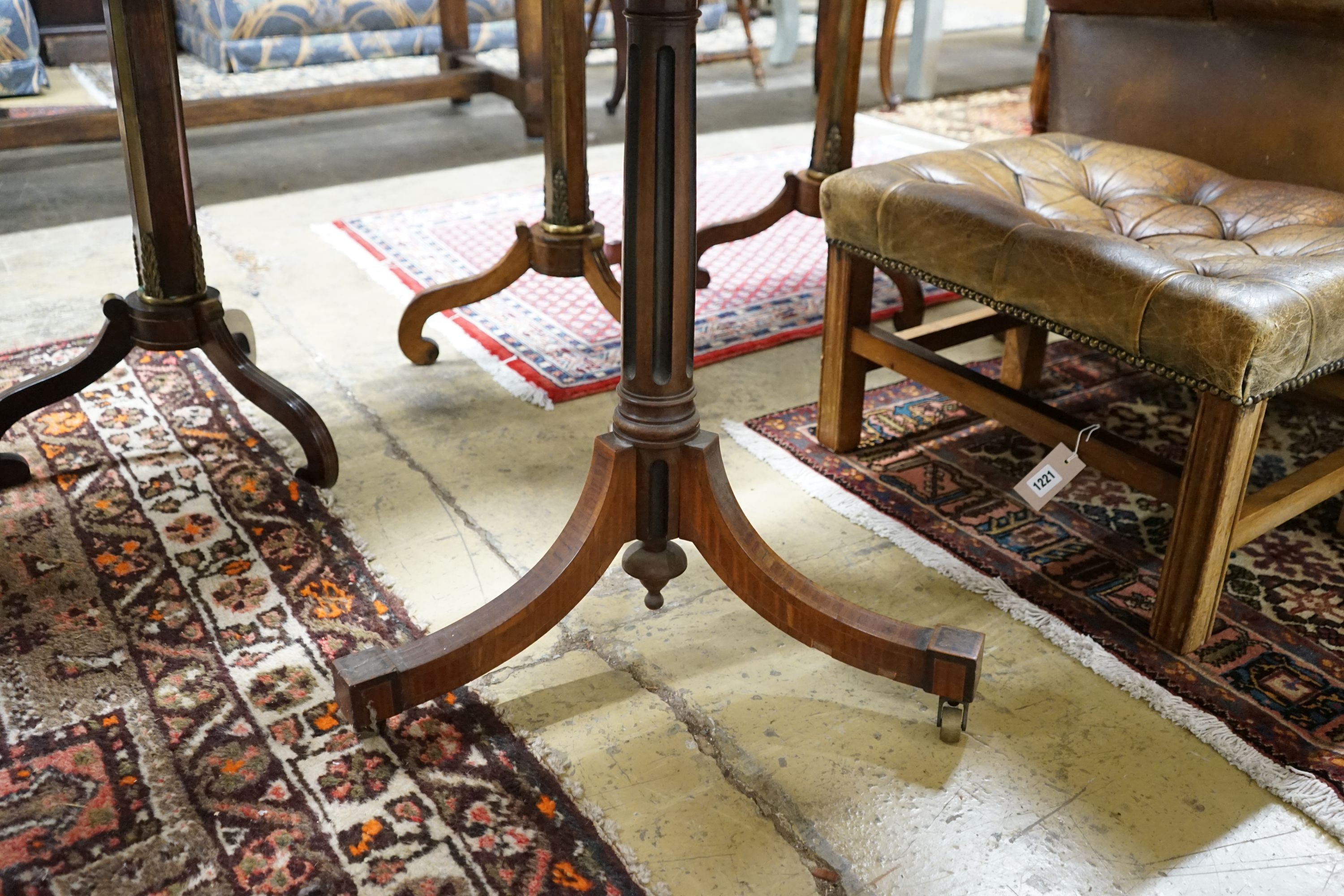A George III style oval parquetry inlaid games table, width 106cm, depth 79cm, height 73cm